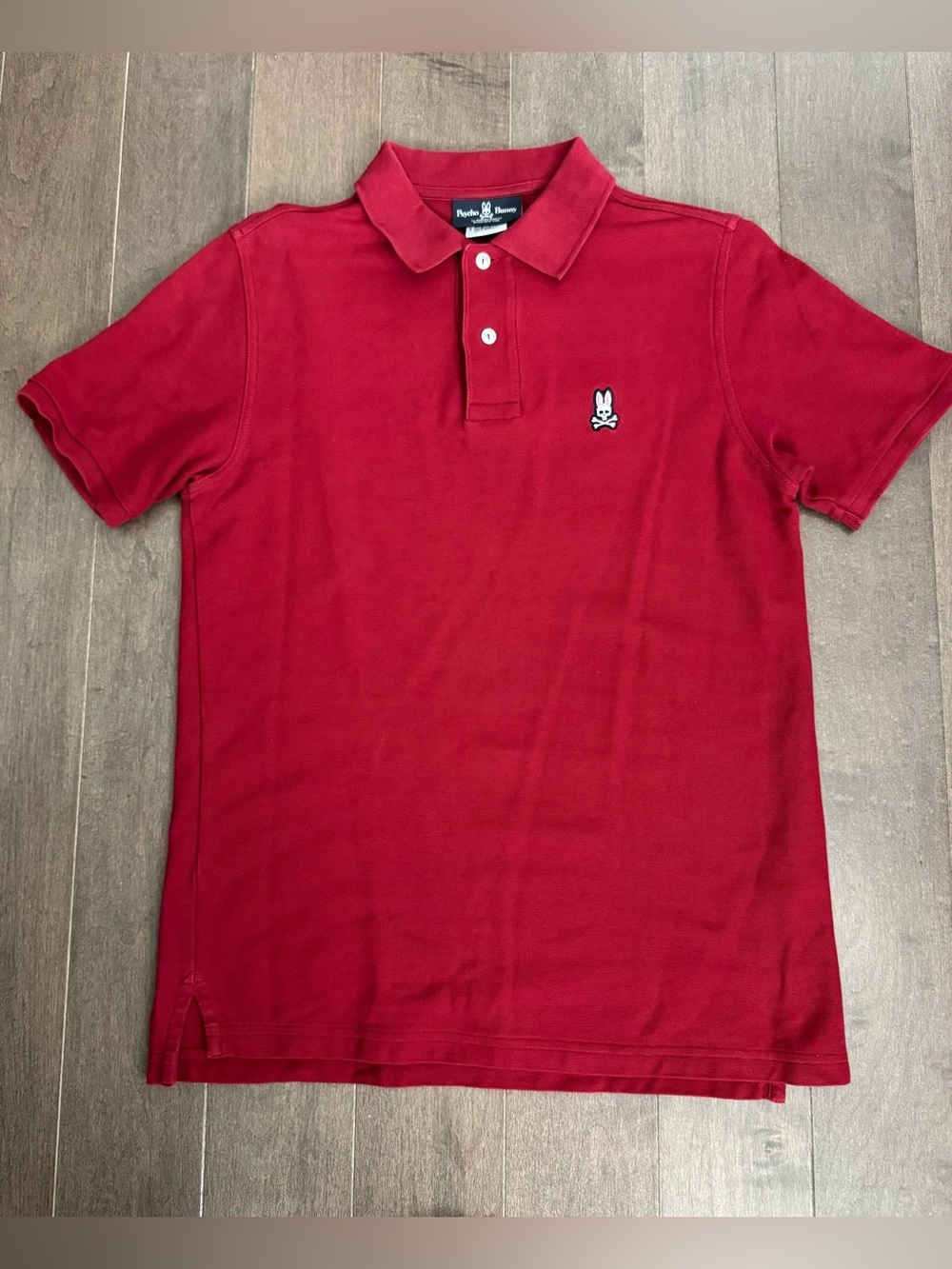 Psycho Bunny Red Short-Sleeve Polo with Signature Bunny Logo (size 4 men’s S)